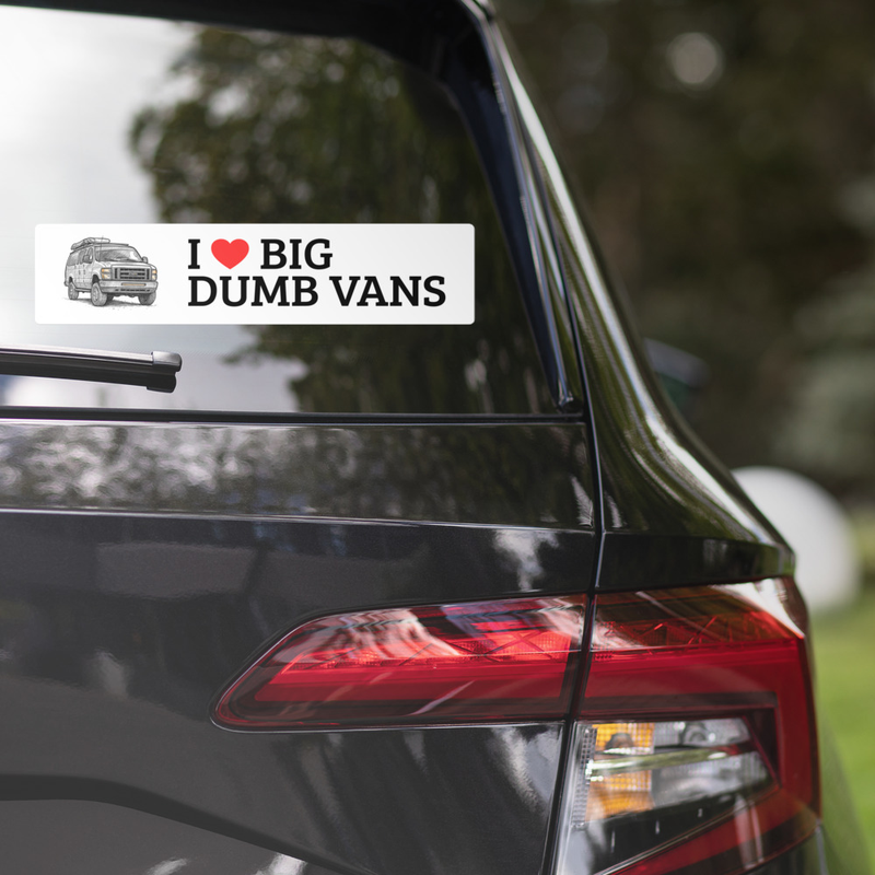 Big Dumb Vans Illustrated Bumper Sticker