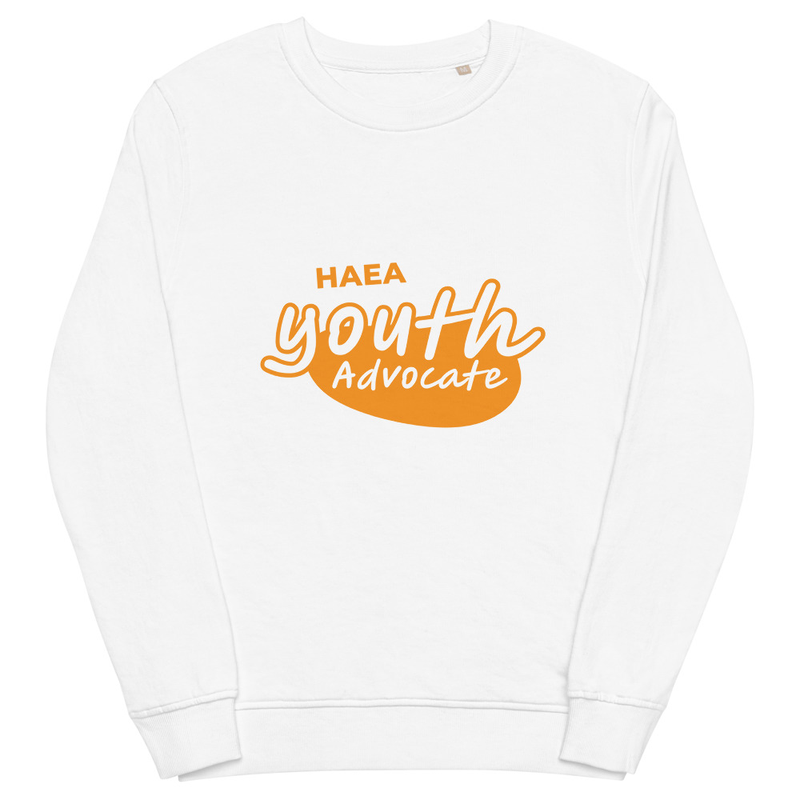 Apparel - Orange HAEA Youth Advocate Unisex organic sweatshirt