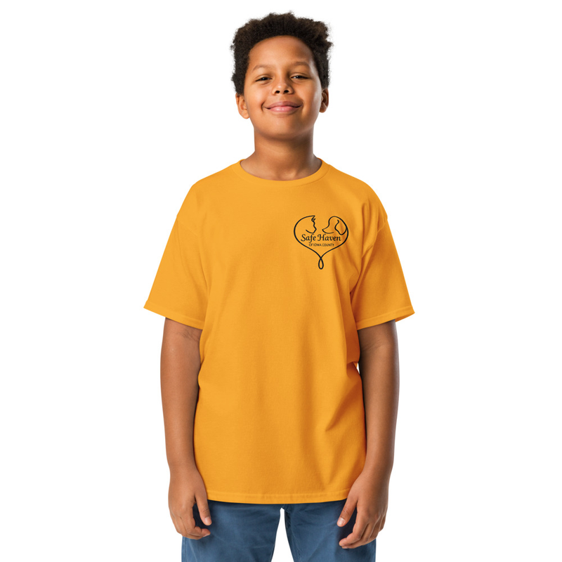 Paw Print Youth T-Shirt Black Logo – XS, Gold