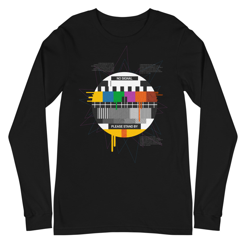 Langärmeliges Unisex-T-Shirt "NO SIGNAL" – Retro TV