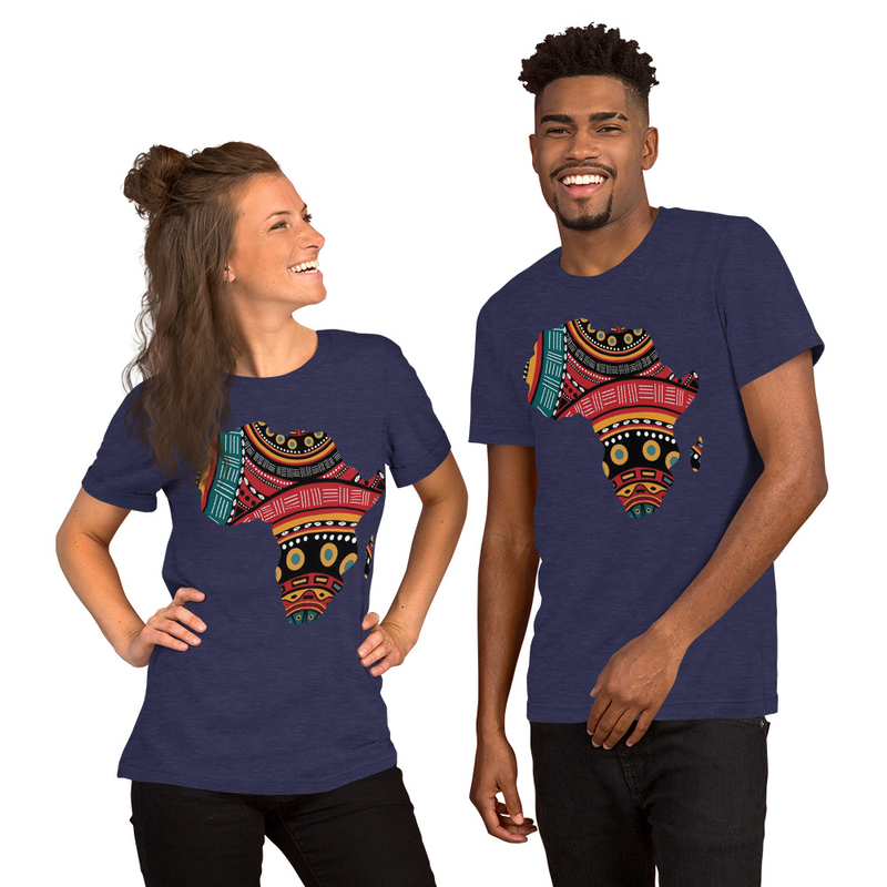 AFRIKA Unisex t-shirt – XS, Heather Midnight Navy