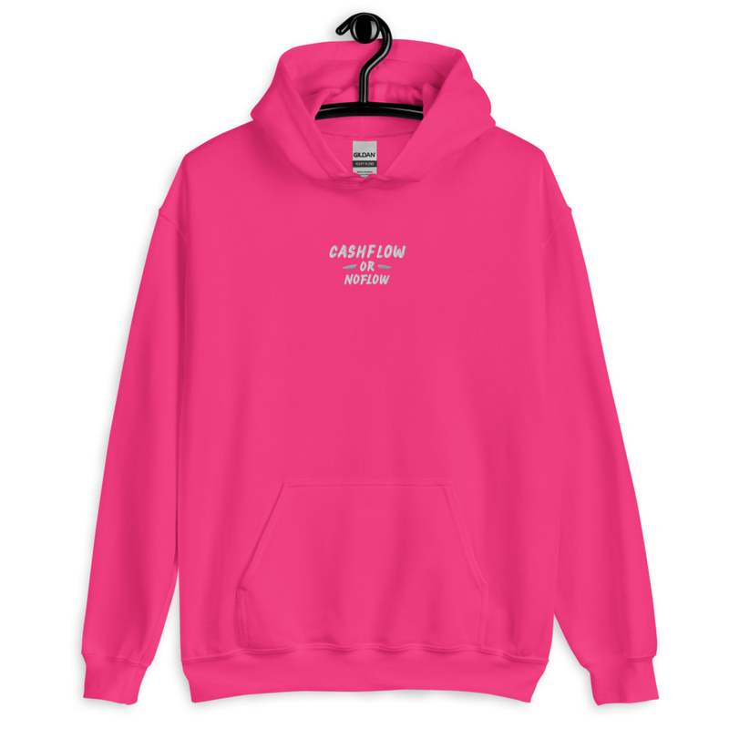 #CashflowOrNoflow Embroidered Hoodie – L, Heliconia