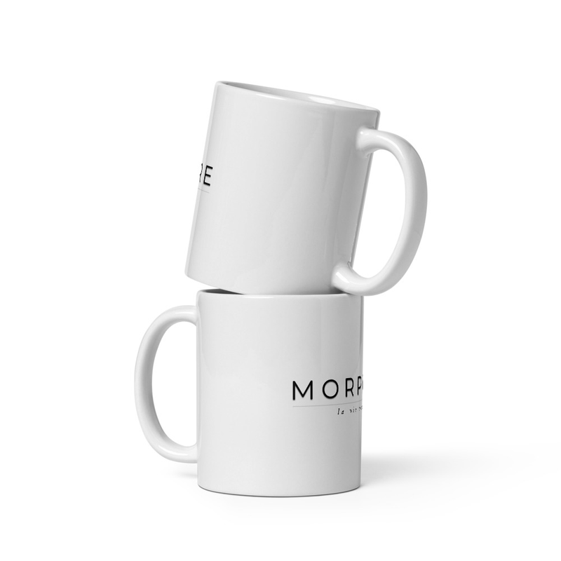 White glossy mug