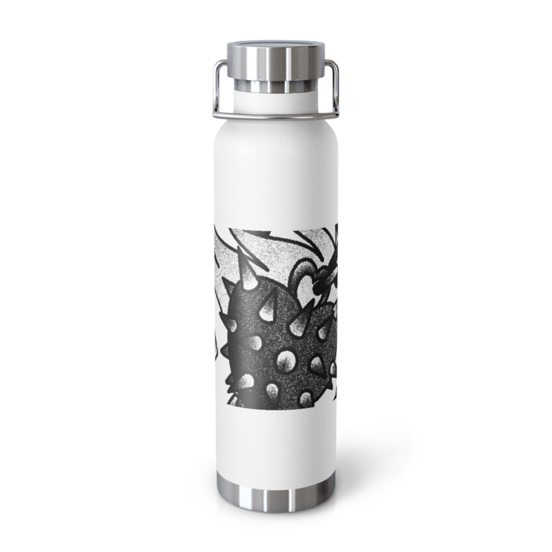 Burned Hearts Flail Copper Vacuum Insulated Bottle - by Collin – 22oz, White