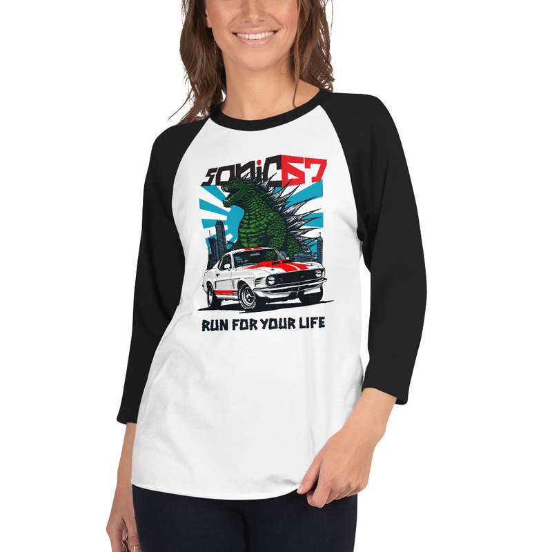 Lizard Mustang - 3/4 sleeve raglan shirt