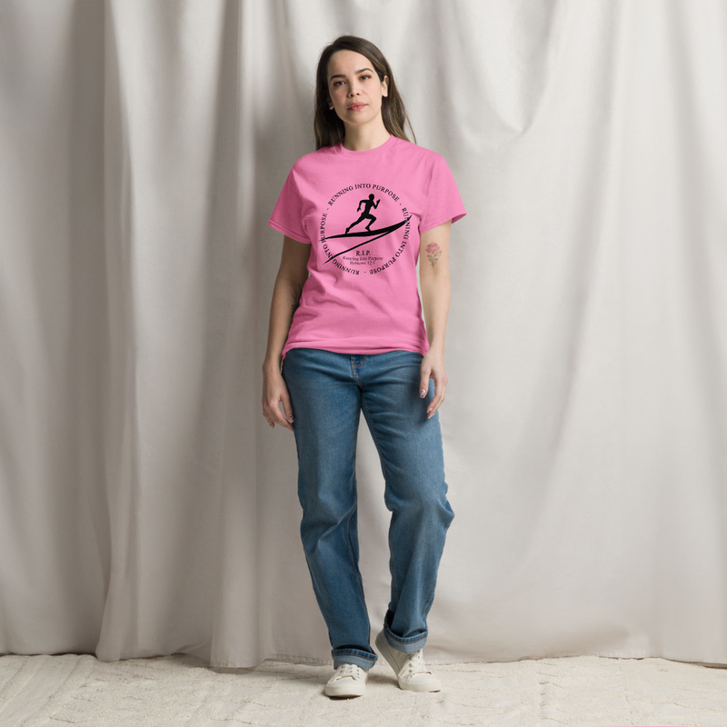 Running into Purpose Unisex classic tee – XL, Azalea