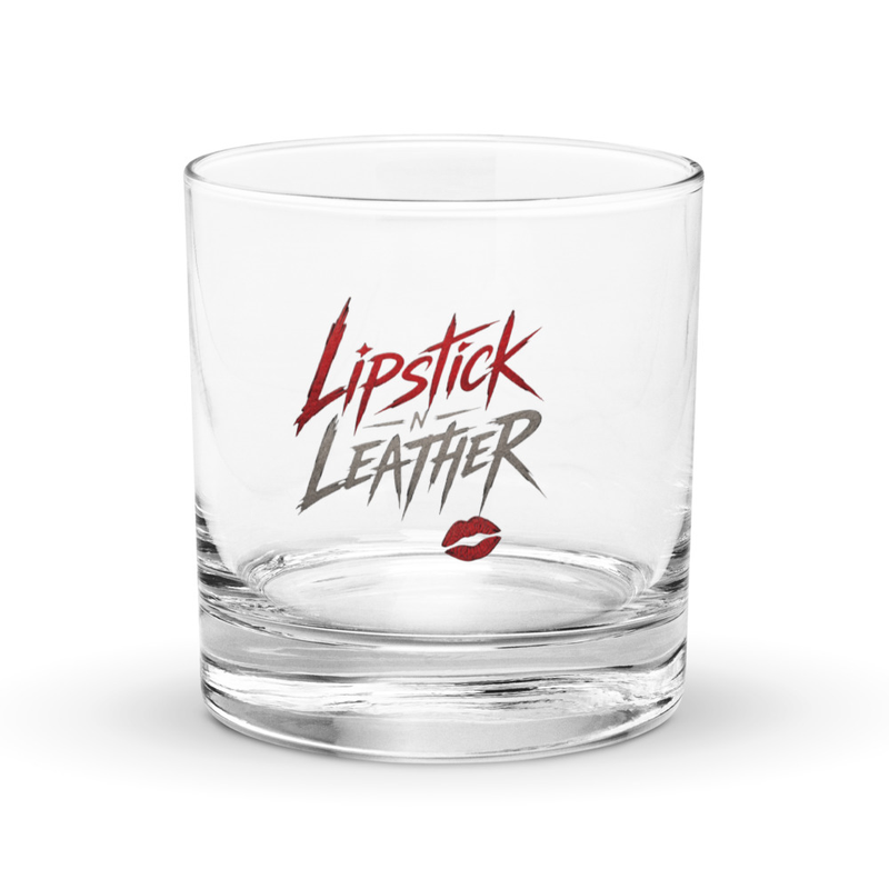 Lipstick'n Leather Rocks glass