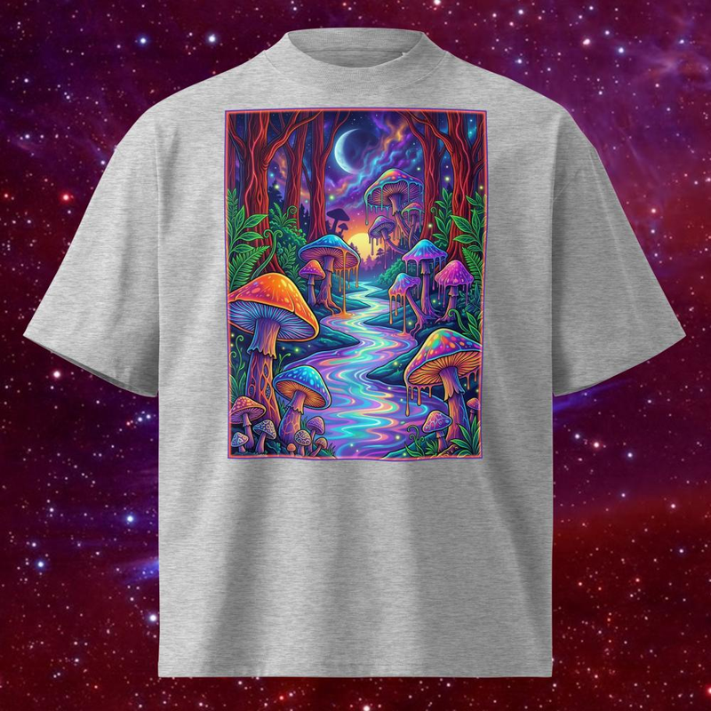 Mushroom Forest (Starry Drippy Night) - Mushroom Forest (Starry Drippy Night) / Heather Grey / S