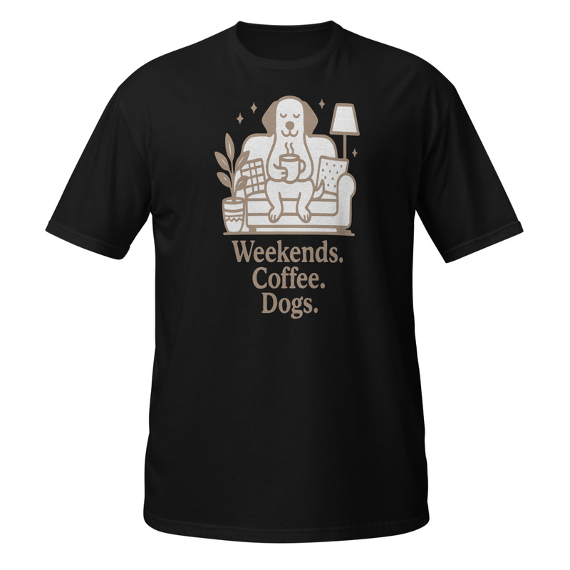 Weekend. Coffee. Dog. Tee in Black