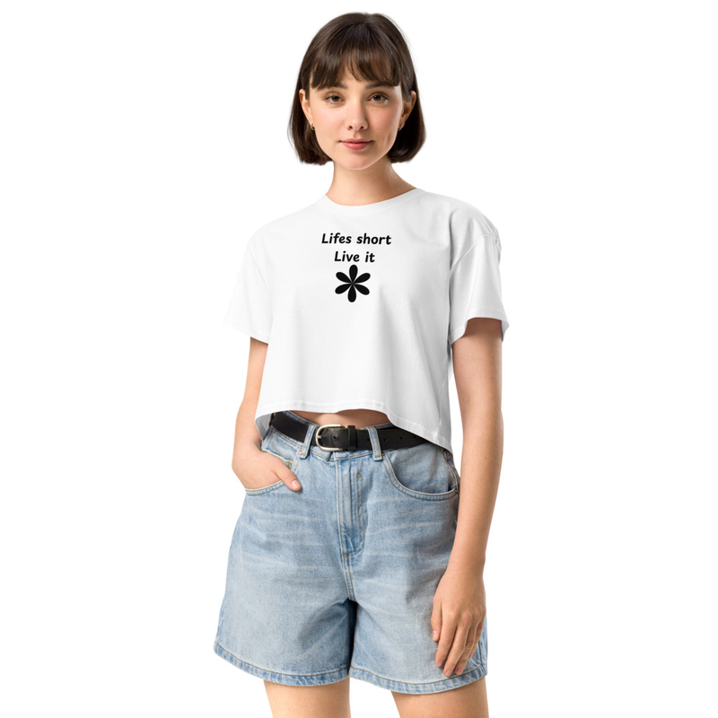 Lifes short crop top – XS, White