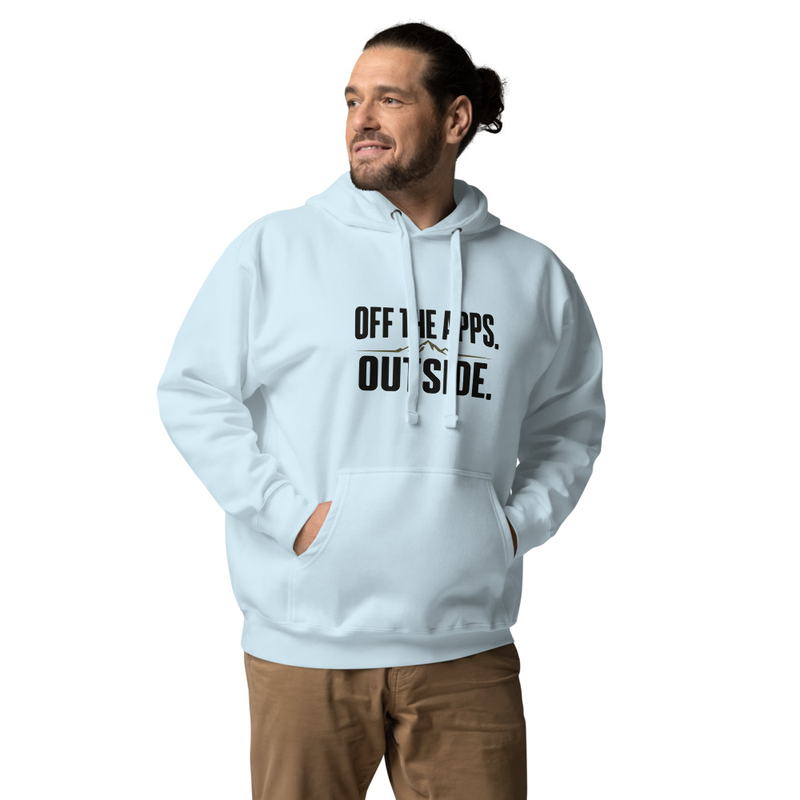 Off the Apps, outside - Unisex Hoodie – XL, Sky Blue