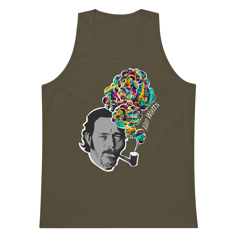 Alan Watts - Colorful Smoke - Zen Buddhism Rave Tank Men’s premium tank top