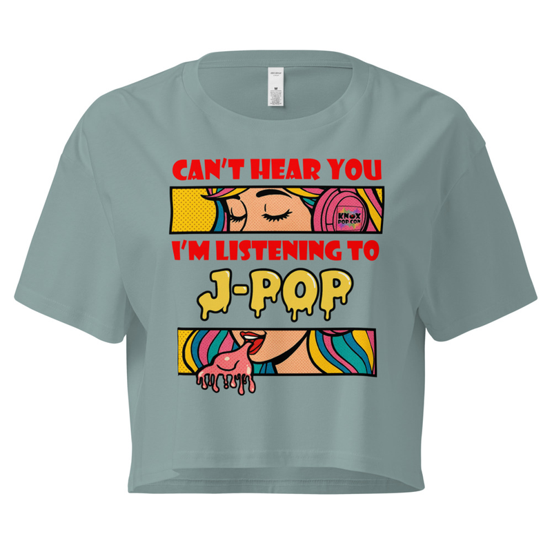 Can't Hear You I'm Listening to J-Pop Women’s crop top
