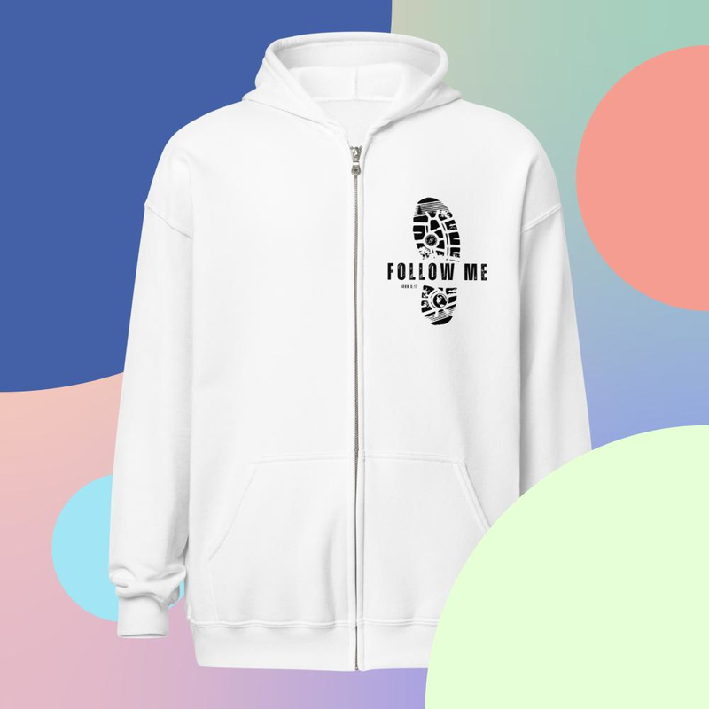 Follow Me - Unisex heavy blend zip hoodie lighter colors