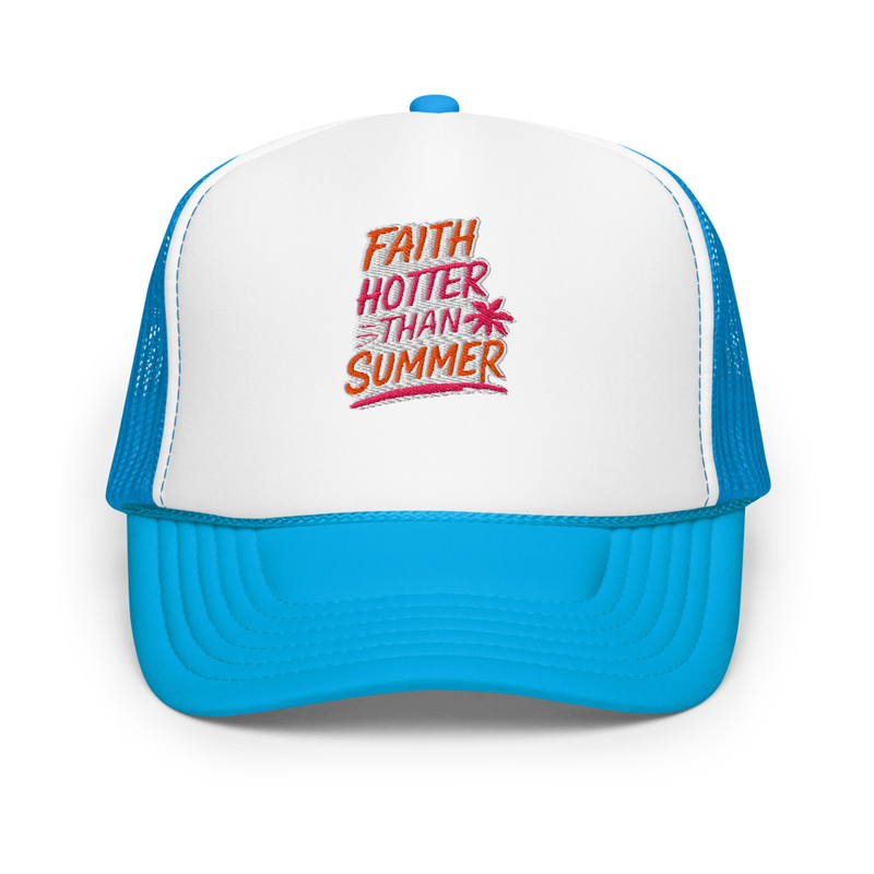 Faith of Summer - Foam Trucker Hat – One size, Blue / White / Blue