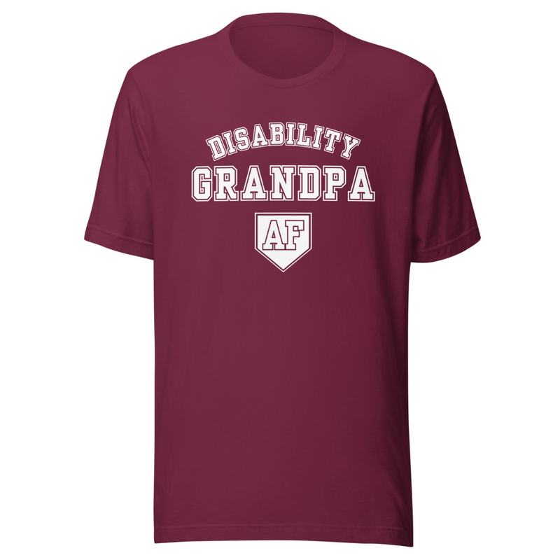 Disability Grandpa AF *white text* – L, Maroon