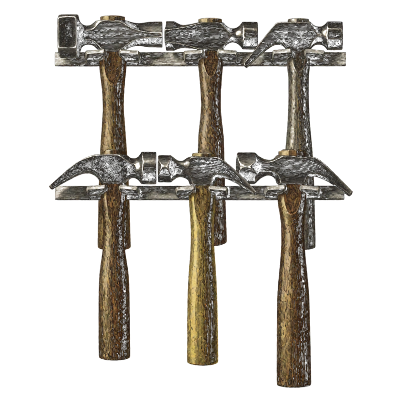 The Hammer Rack Sticker — Blacksmithing merch