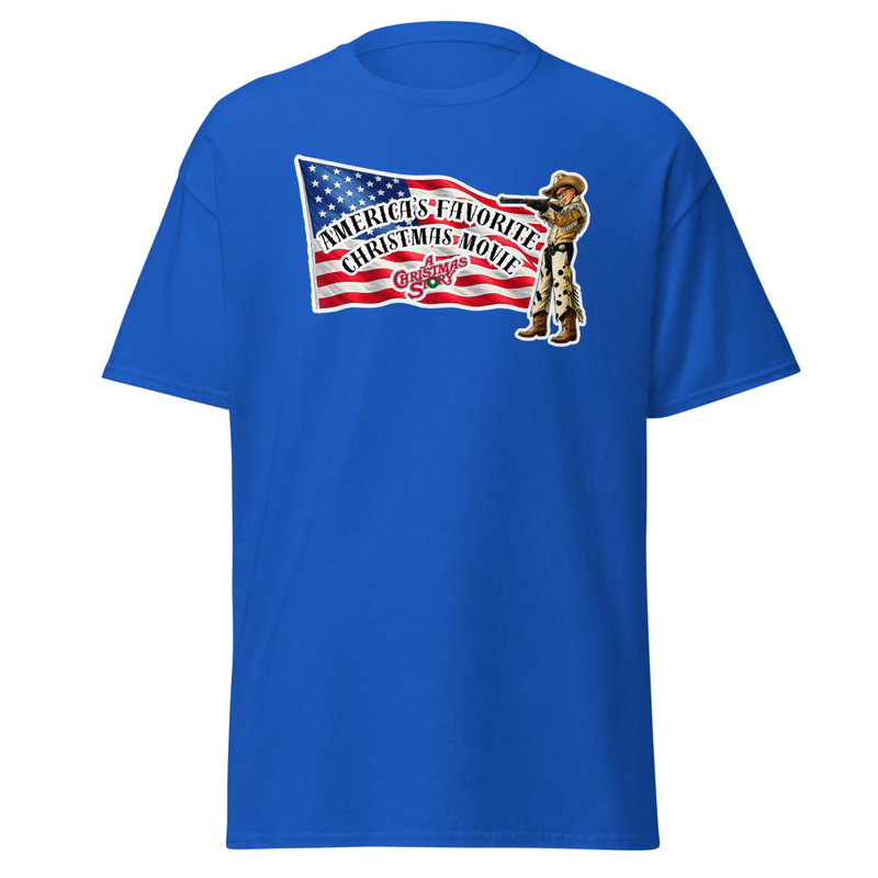 America's Favorite Christmas Movie Flag  With Ralphie T-Shirt – S, Royal