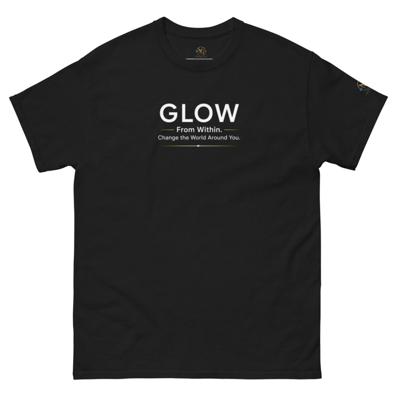 Glow Unisex classic tee (White letters) – XL, Black