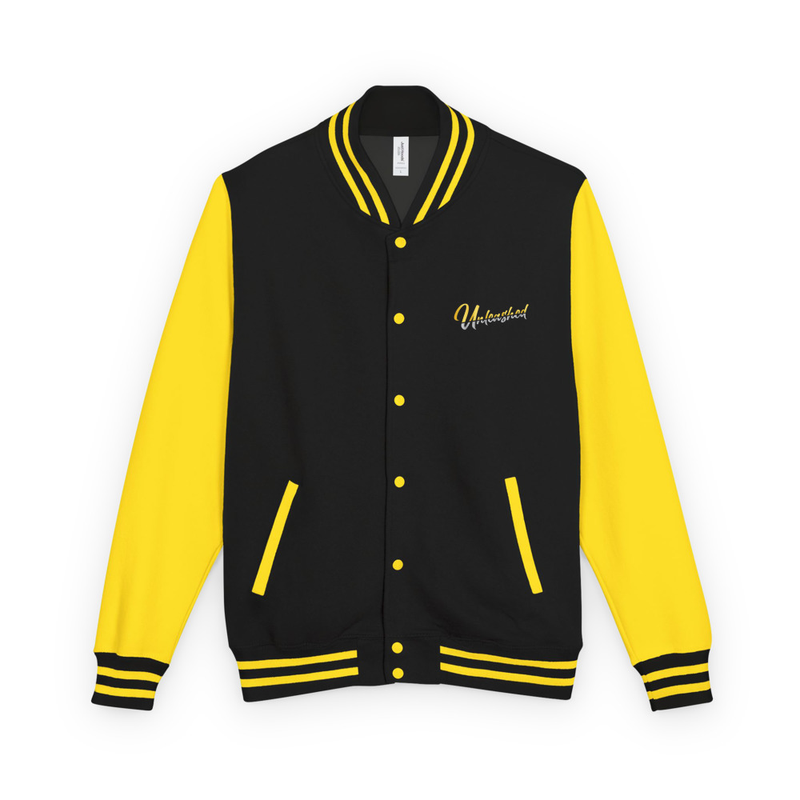 Heavyweight letterman jacket – XL, Jet Black/Sun Yellow