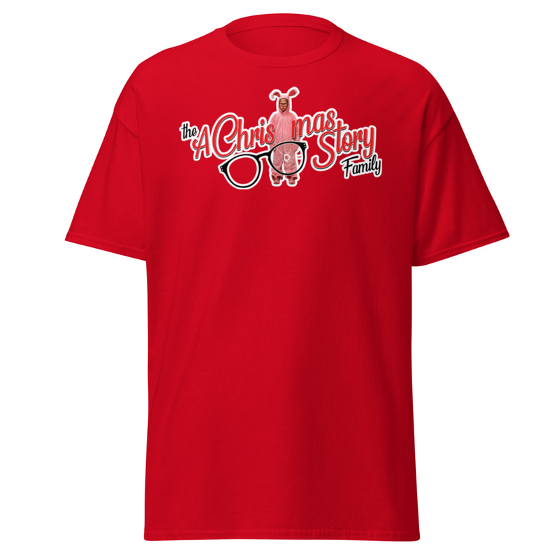A Christmas Story Family™ Logo with Ralphie™ in the Pink Bunny Suit – XL, Red