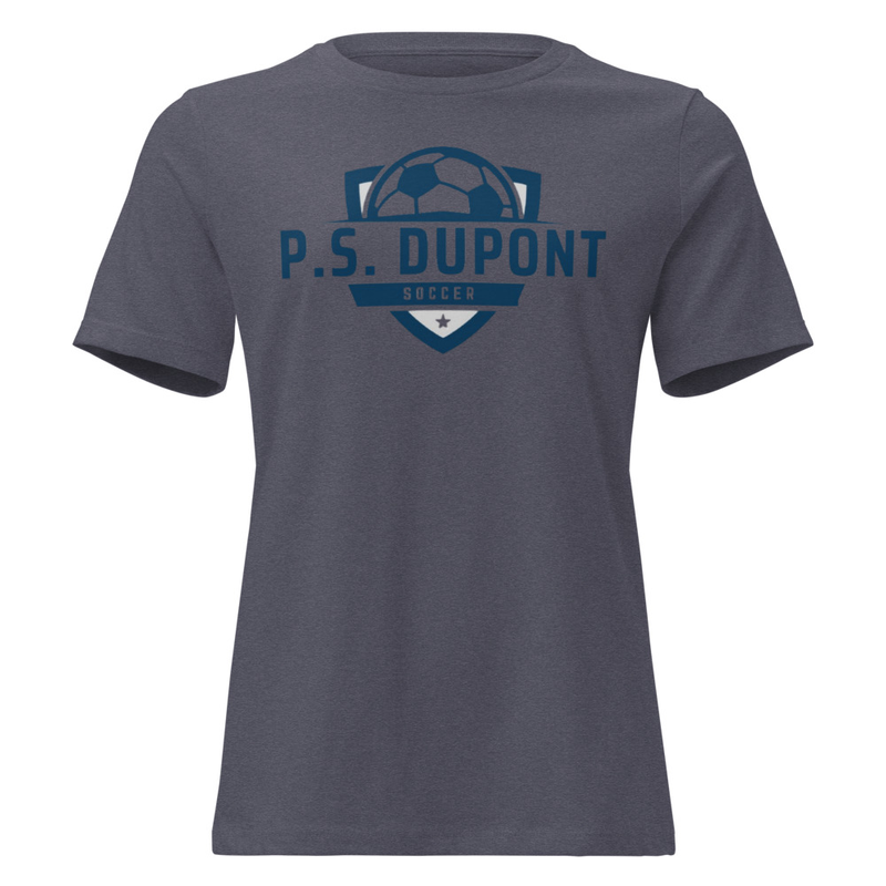 P.S. duPont Soccer Women's Relaxed T-Shirt – 2XL, Heather Navy