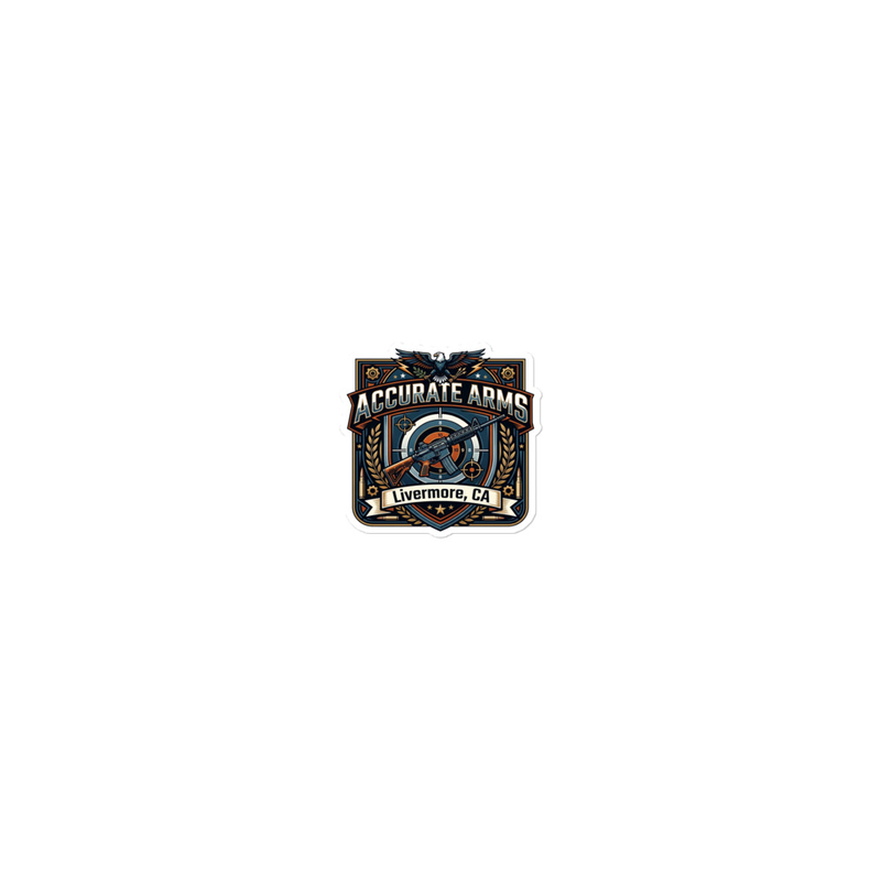 Accurate Arms Badge Bubble-free stickers – 15″×3.75″, White