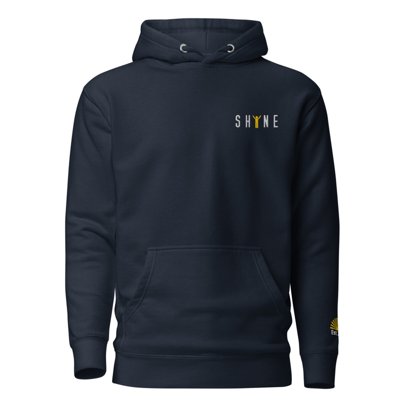 "SHINE" Unisex Hoodie – S, Navy Blazer