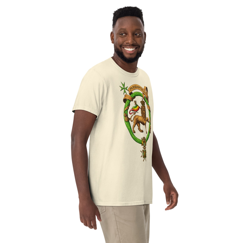 Unisex RTV-HC-0010 Lion of Judah, Imperial Banner and Collar of the Order of the Holy Trinity garment-dyed heavyweight t-shirt