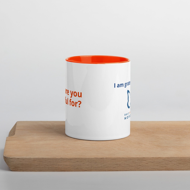 Gratitude Coffee Mug with Color Inside – 11 oz, Orange