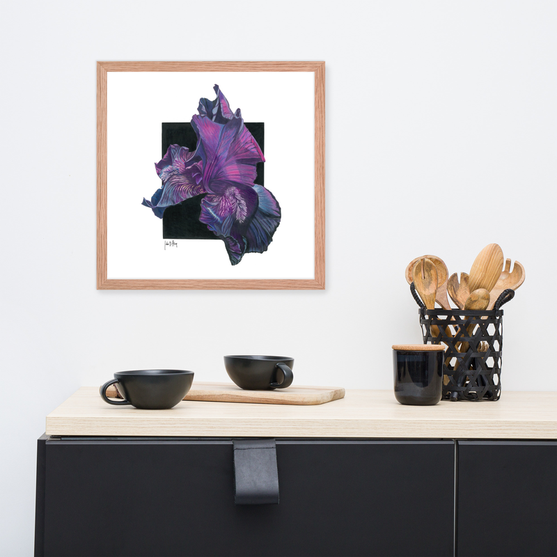 The Power Of Purple Framed Print – 16″×16″, Red Oak