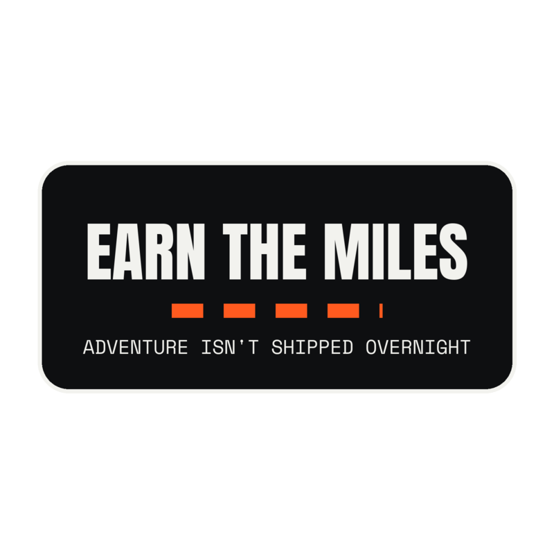 EARN THE MILES Sticker mockup