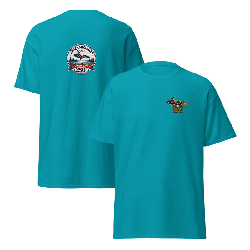 Alger County veteran's Golf Outing Logo #6 Unisex classic tee – S, Tropical Blue