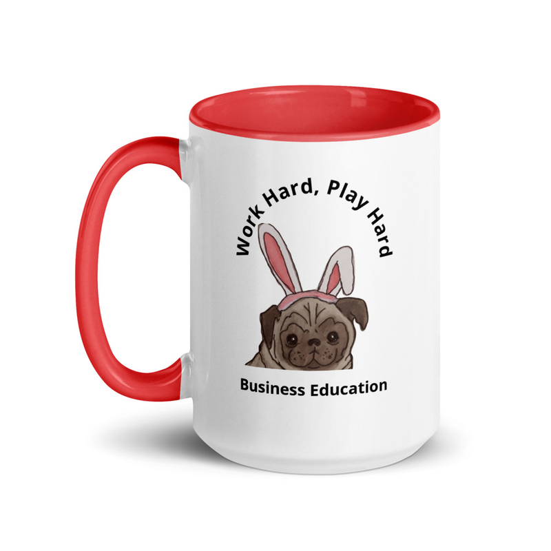 Business Education - Mug with Color Inside – 15 oz, Red
