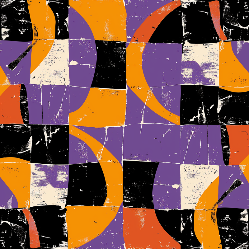 Purple Orange White Retro Midcentury Flip-Flops House or Outdoor Slippers