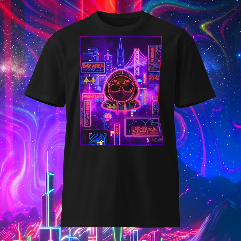 Neon Bay Area Cyber Hacker Hustler T-shirt