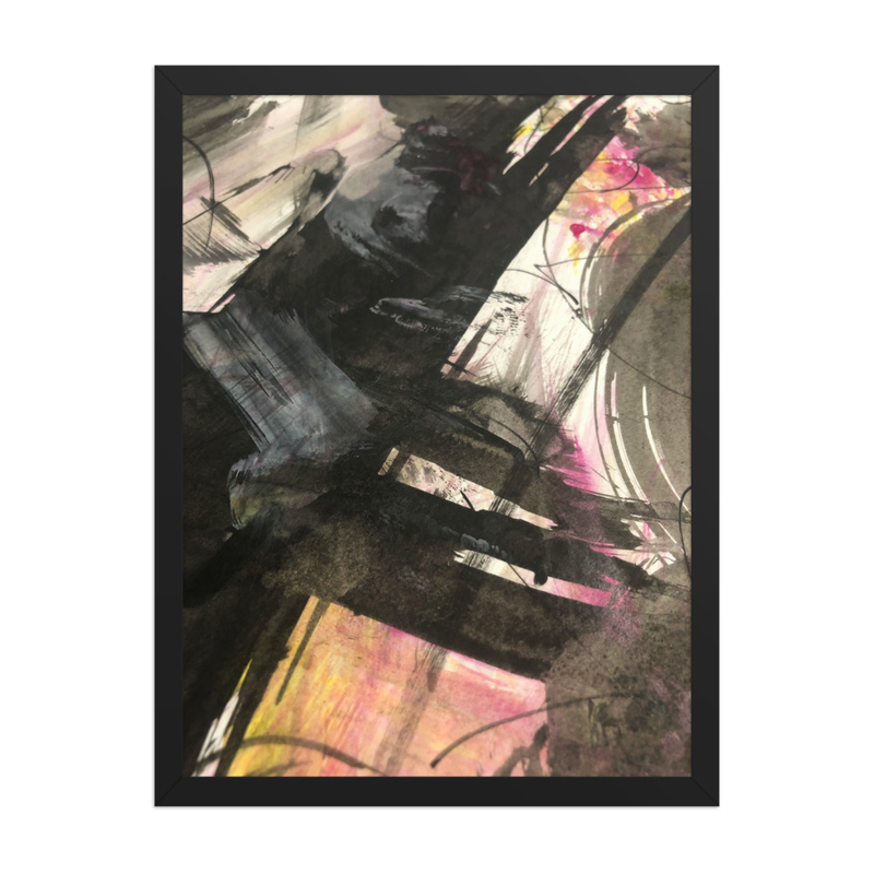 Perceptual Field 0119 – Pink Noise – Framed Print – 18″×24″, Black