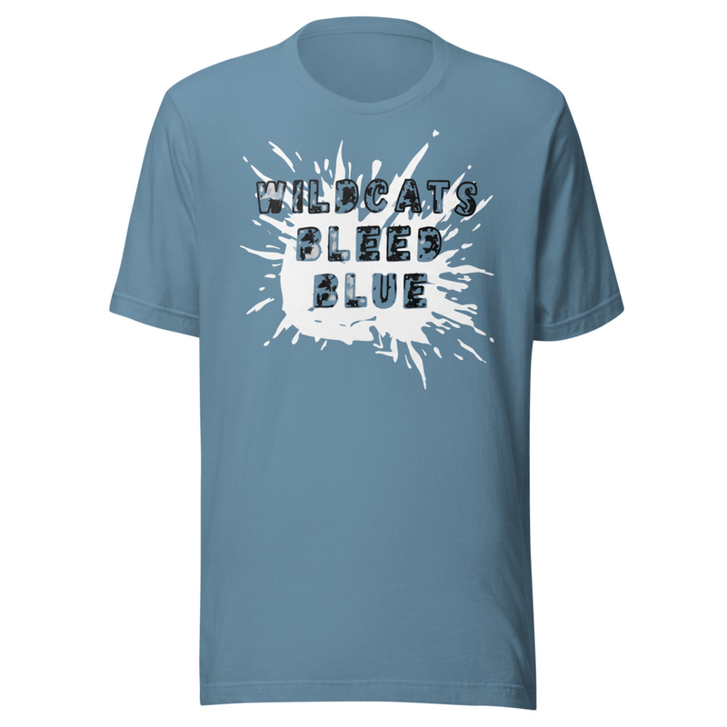 Wildcats Bleed Blue Unisex t-shirt – S, Steel Blue