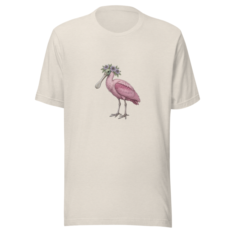 Roseate Spoonbill Flower Crown Tee — Floof