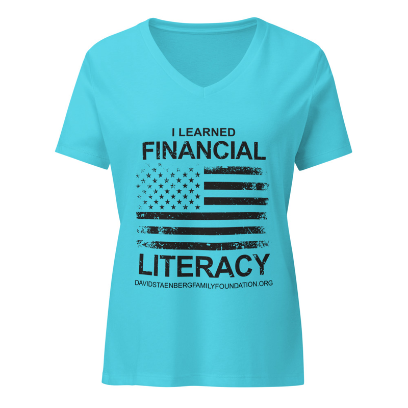 Women’s relaxed v-neck t-shirt | Veteran's Day v2 – XL, Turquoise