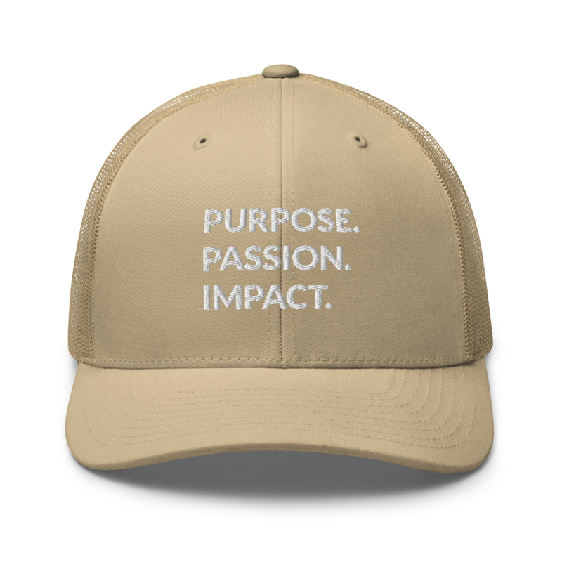 HFTT Trucker Cap | Purpose. Passion. Impact. (Colors Available) – One size, Khaki