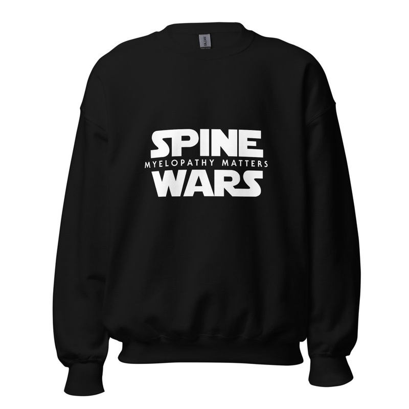Spine Wars Myelopathy Matters White Print Sweatshirt