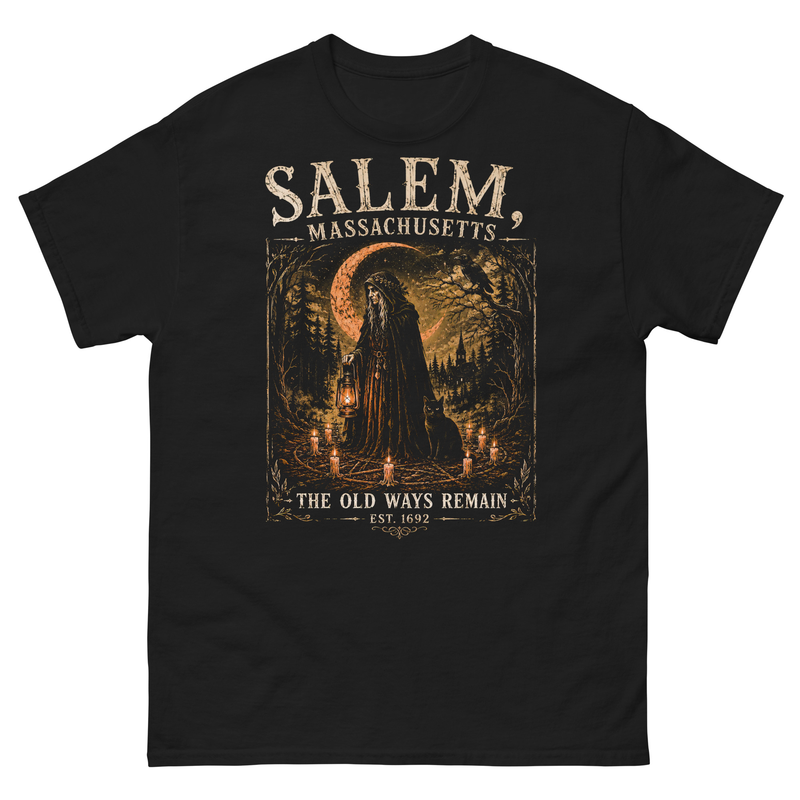 Salem Massachusetts Witch Shirt | Vintage Folklore Lantern Tee