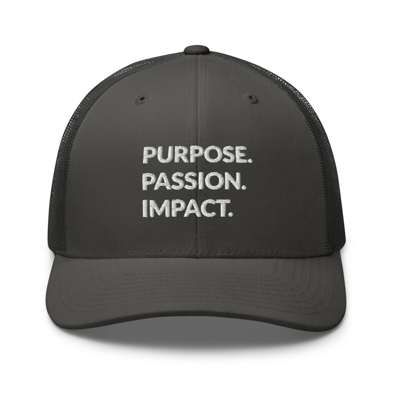 HFTT Trucker Cap | Purpose. Passion. Impact. (Colors Available) – One size, Charcoal