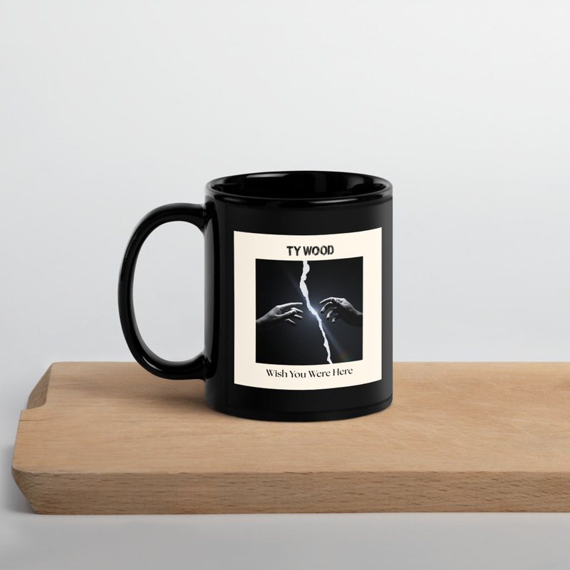 Wish You Were Here Black Mug