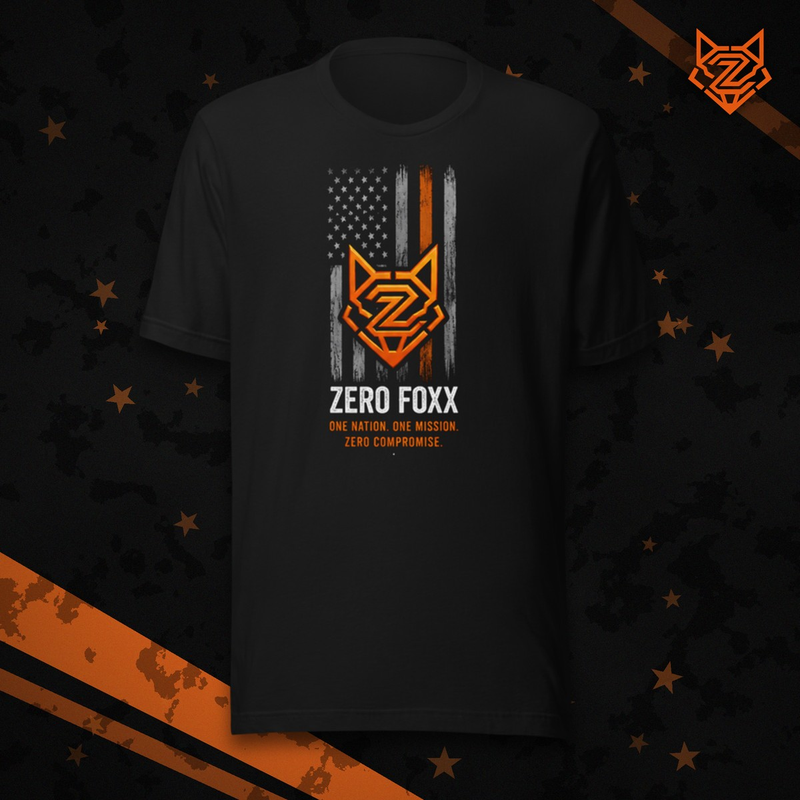American Flag — One Nation. One Mission. | Double-Sided Tee — Front