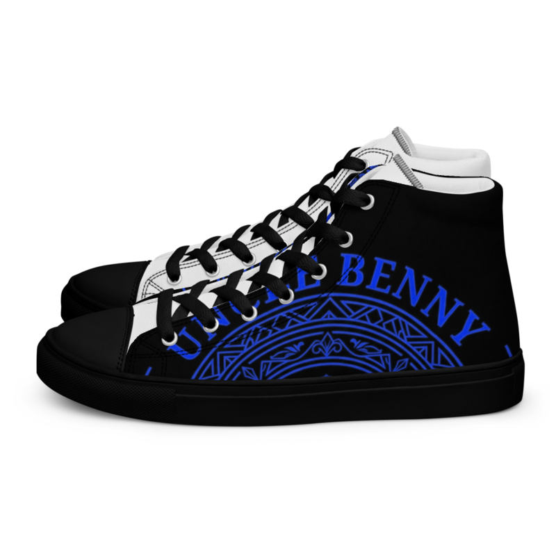 Uncle Benny ® Royal Crest High Top Canvas Shoes Neon Blue EST. 2020 Men's