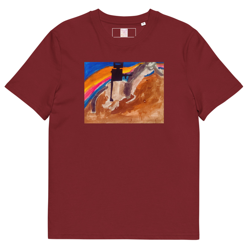 Ned Kelly - Unisex Organic Cotton Tee – S, Burgundy