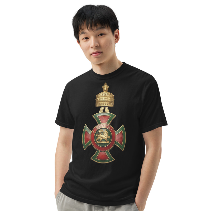 Unisex Imperial Order of the Star of Ethiopia garment-dyed heavyweight t-shirt – M, Black