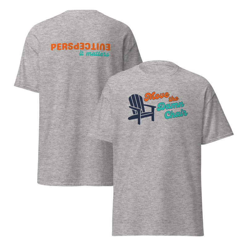 Unisex T-shirt - Chair Front #2, Perspective Back – Image 3